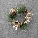 [XL8035] CANDLE RING PINE/CONES 3.5&quot;dia GOLD LEAF