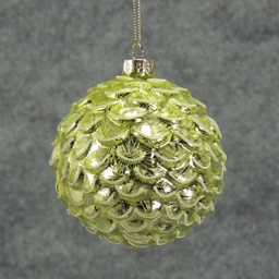 [XM4032-GRN] ORNAMENT GLASS PINECONE  GREEN