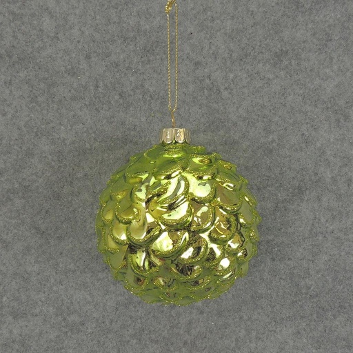 [XM5003-LGN] ORNAMENT GLASS ROUND  3.5"  LIGHT GREEN