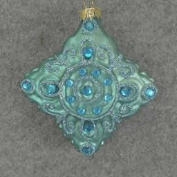 [XM5009-BLU] ORNAMENT DIAMOND GLASS 3.5&quot;  BLUE