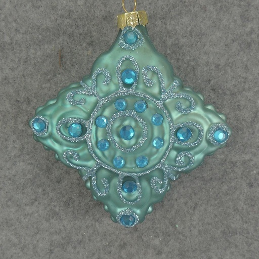 [XM5009-BLU] ORNAMENT DIAMOND GLASS 3.5"  BLUE