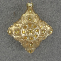 [XM5009-LGD] ORNAMENT DIAMOND GLASS 3.5&quot;  LIGHT GOLD