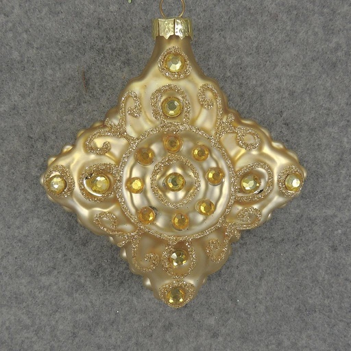 [XM5009-LGD] ORNAMENT DIAMOND GLASS 3.5"  LIGHT GOLD