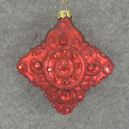 [XM5009-RED] ORNAMENT DIAMOND GLASS 3.5&quot;  RED