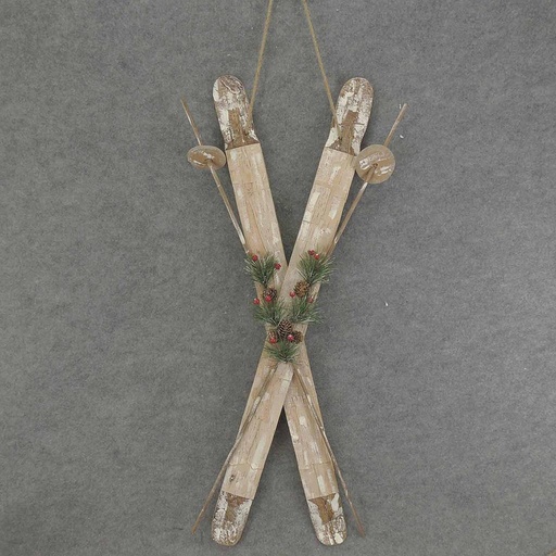 [XR6072] SKIS W/PINE/BERRIES 34" W/HANGER