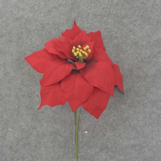 [XE5009RED] POINSETTIA PICK 10" DIA. VELVET RED (1 DZ/BAG)