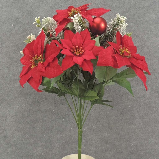 [XE7024-RED] POINSETTIA MIXED BUSH 19" X12