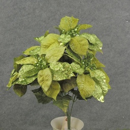 [XE75-GRN] POINSETTIA VELVET/GLITR BUSH X5 17&quot; GREEN