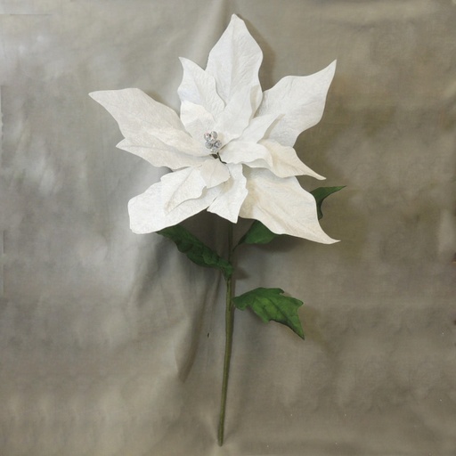 [XG304-WHT] POINSETTIA DISPLAY 51" STEM  WHITE