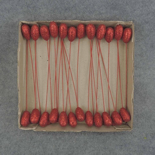 [XB6124] HEART PICK 1.5" 8" PICK RED (24/BOX)