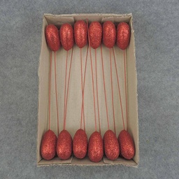 [XB6125] HEART PICK 2.5&quot; 10&quot; PICK RED (12/BOX)