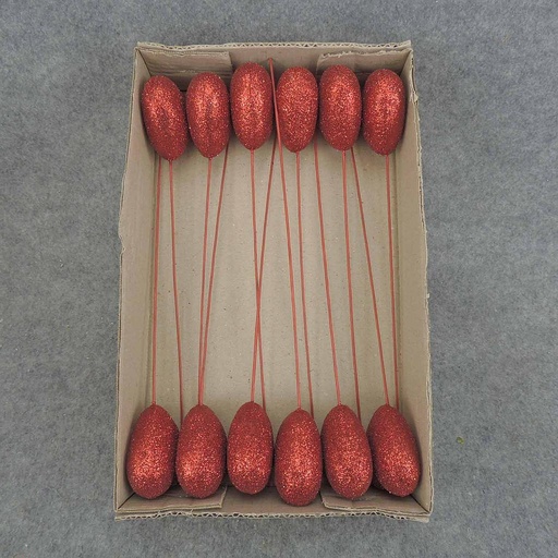 [XB6125] HEART PICK 2.5" 10" PICK RED (12/BOX)