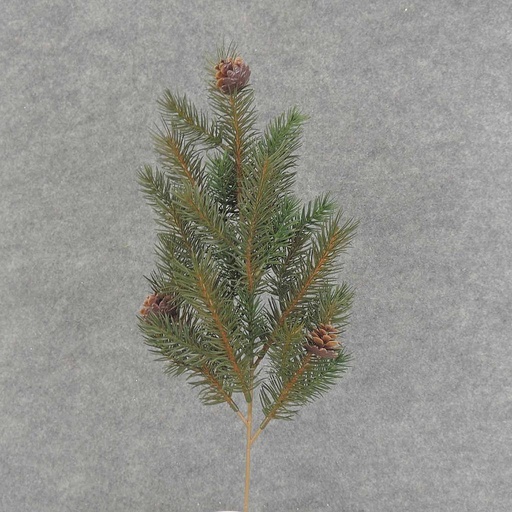 [XB6112-DKG] PINE SPRAY w/CONES X9 18"  DARK GREEN