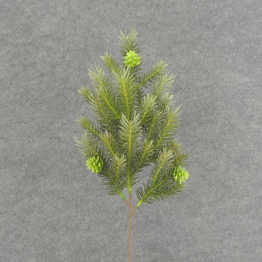 [XB6112-LGN] PINE SPRAY w/CONES X9 18"  LIGHT GREEN