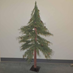 [XB6209] TREE PINE PLASTIC W/CONES 50&quot; WOOD CENTER&amp;BASE