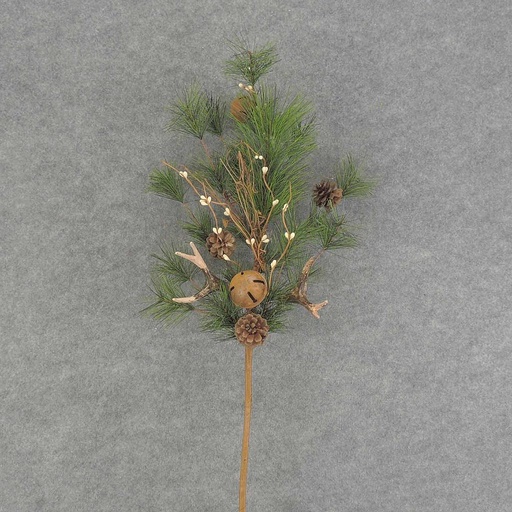 [XB6233] PINE SPRAY 28" ANTLERS/BELLS
