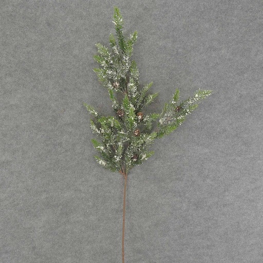 [XE6038] HEMLOCK PINE SPRAYx3 W/CONE 34" FROST & ICE