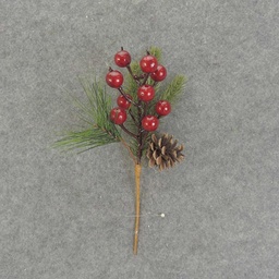 [XE7015] PINE PICK 11&quot; W/LARGE BERRIES