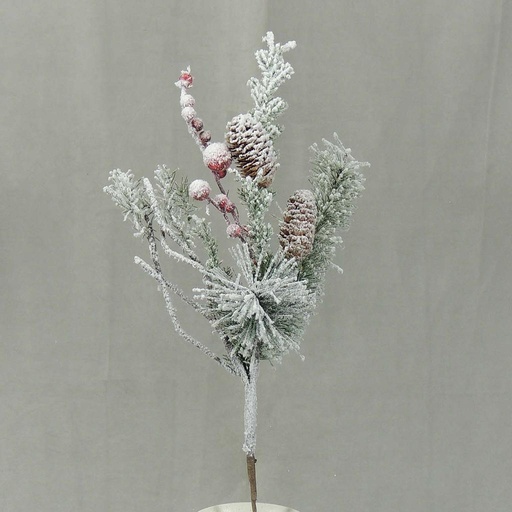 [XJ4115] MIXED PINE SNOWY PICK 18" W/BERRIES