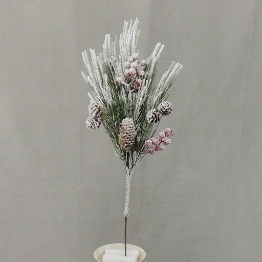 [XJ4119] 20" PINE LONG NEEDLE W/SNOW SPRAY