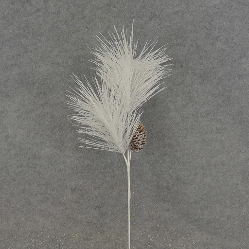 [XL7016] PINE SPRAY W/ 1 CONE WHITE 22"