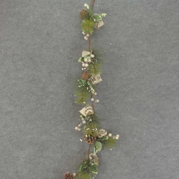 [XL7062] PINE GARLAND W/SNOW&amp;BERRY 55&quot;