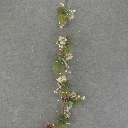 [XL7062] PINE GARLAND W/SNOW&BERRY 55"