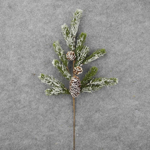 [XL8002] PINE SPRAY W/CONES & SNOW 23"