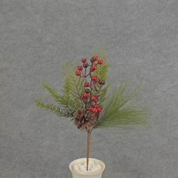 [XR5024] PINE SPRAY 16&quot; W/ BERRY/CONES