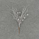 [XB6154-SIL] BERRY/TWIG PICK 12" (6/BAG) W/GLITTER  SILVER