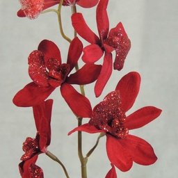 [XB66-RED] ORCHID SPRAY W/GLITTER 26.5"  RED