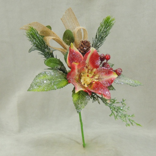 [XE3109-RED] HELLE/CONE/PINE/BERRY/MISTLETOE 11" PIC GREEN