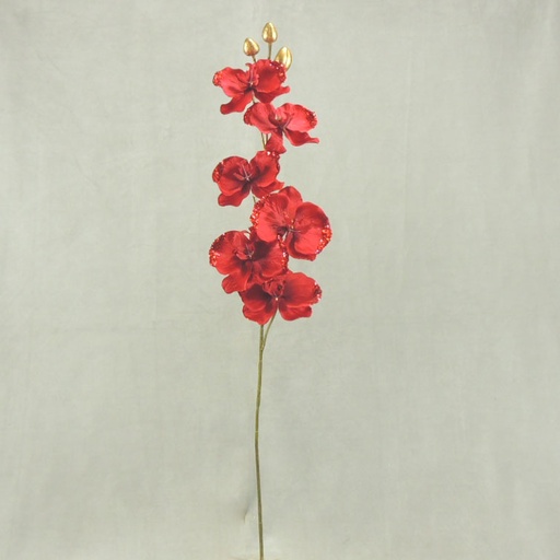 [XE3113] ORCHID SPRAY X6 32" GLITTER  RED