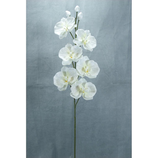[XE3114] ORCHID SPRAY X6 32" GLITTER  WHITE