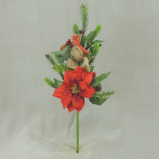 [XE373] POIN/CONE/BERRY/MIST/IVY/PINE STEM 24"