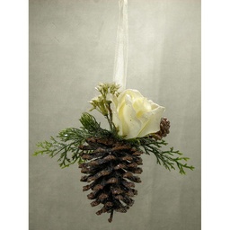 [XE384] ORNAMENT 5.5&quot; ROSE/CONE/QAL/CED