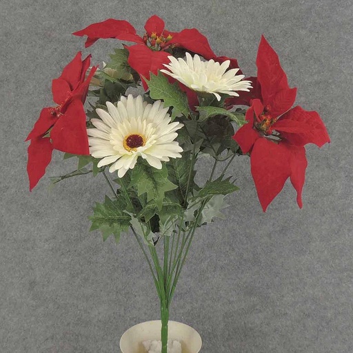 [XE6009] POINSETTIA/GERBERA/HOLLY BUSH