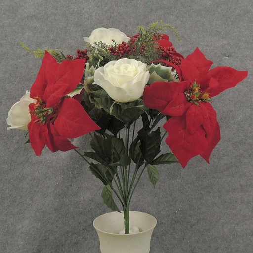 [XE6082-1] POINSETTIA/ROSE/HOLLY BUSH