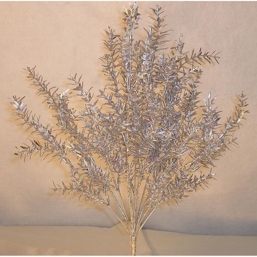 [XE62-SIL] 20" SILVER GRASS GLISTER PLASTIC BUSH X12