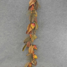 [XR6016] MAGNOLIA LEAF/PINE GARLAND 6' W/PEARS/BERRIES