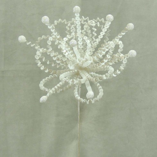 [XB61-WHT] STARBURST SEQUIN SPRAY 22"