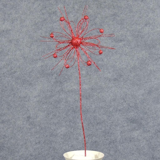 [XE4070-RED] SNOWFLAKE GLITTER PICK 15"  RED