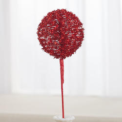 [XE6074-RED] BALL 4" dia ON 16" STEM GLITZ  RED