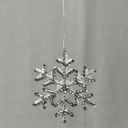 [XJ4018-WBS] SNOWFLAKE 6&quot; HANGING SEQUIN/GLT