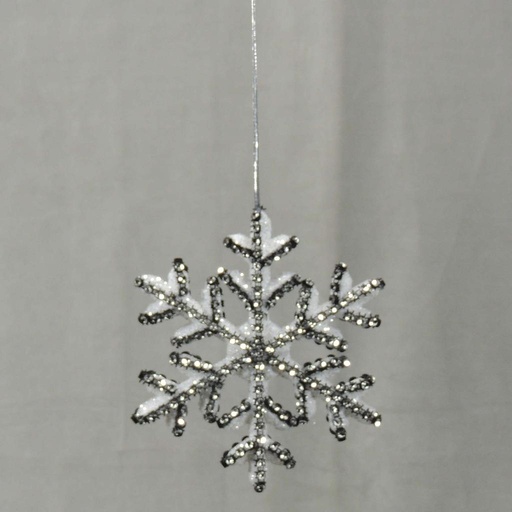 [XJ4018-WBS] SNOWFLAKE 6" HANGING SEQUIN/GLT