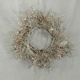 [XJ4101] WREATH 22&quot; GLITTER PINE/TWIG