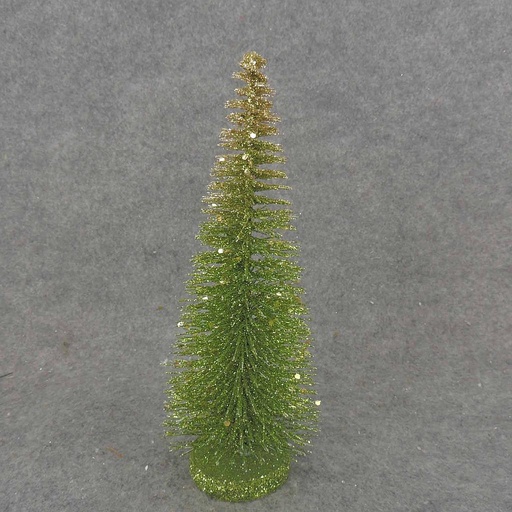 [XL6071] TREE 10" GREEN/GOLD GLITTER