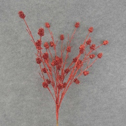 [XB6149-RED] TWIG/CONE SPRAY X9 25&quot; GLITTER  RED