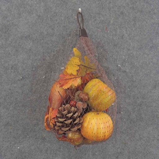 [SHF9007] PINECONE/ACORN/LEAF IN BAG W/LARGE PUMPKINS