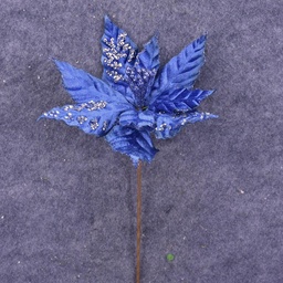 [XA6012-NAV] POINSETTIA PICK 12&quot; 10&quot;dia BLM VELVET NAVY